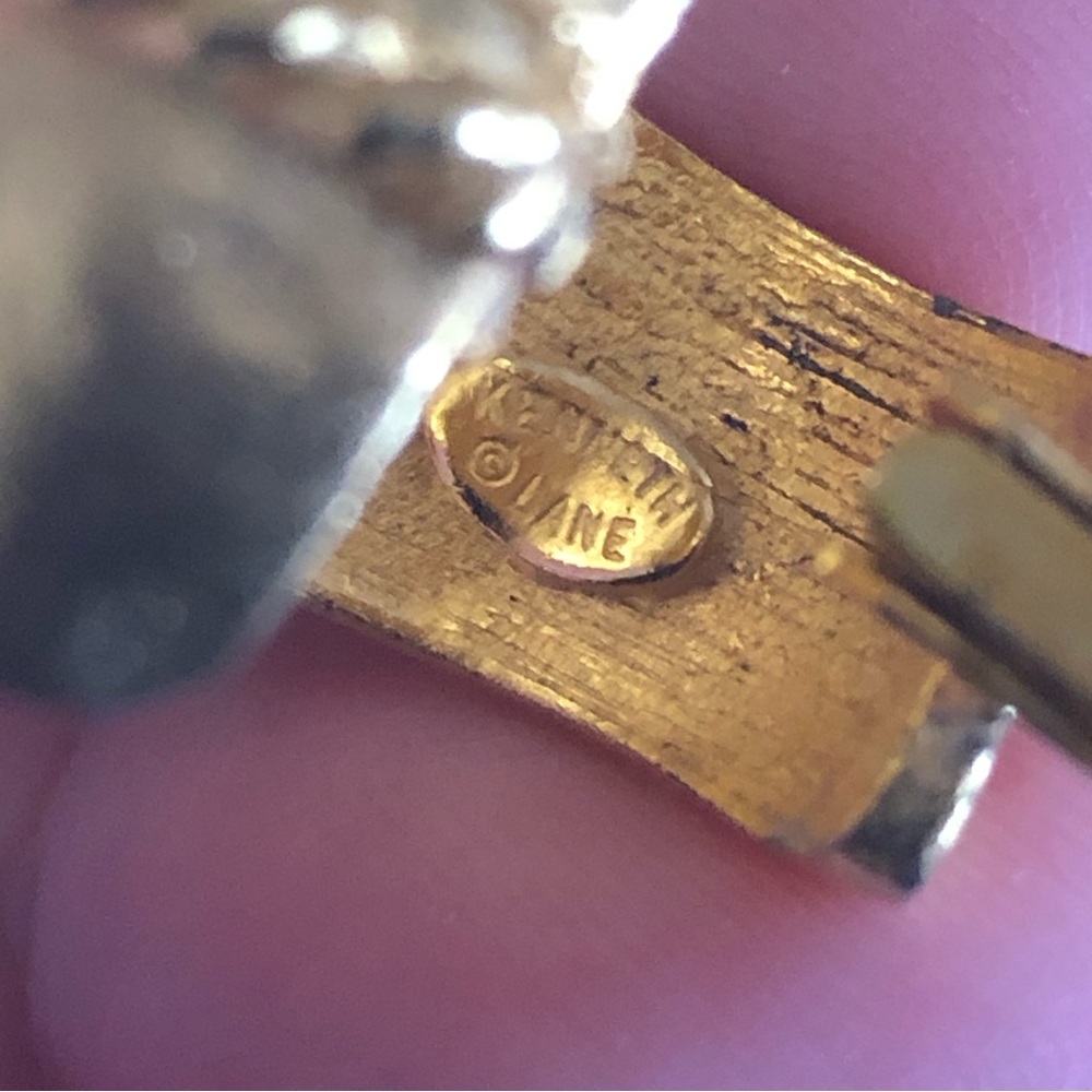 Vintage 70s-80s Kenneth Jay Lane Matte Gold Wide … - image 2